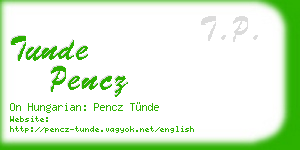 tunde pencz business card